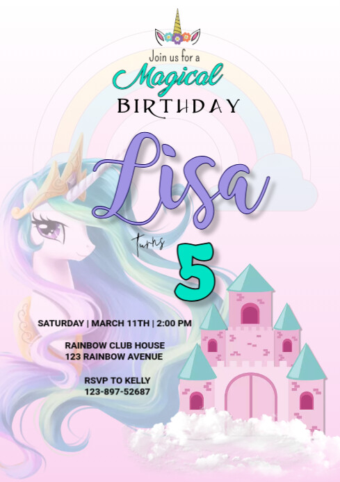 birthday invitation a4 Template | PosterMyWall