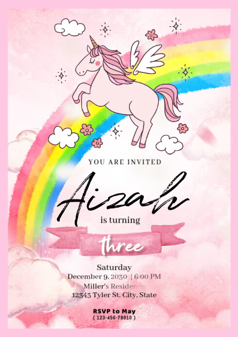 birthday invitation a4 Template | PosterMyWall