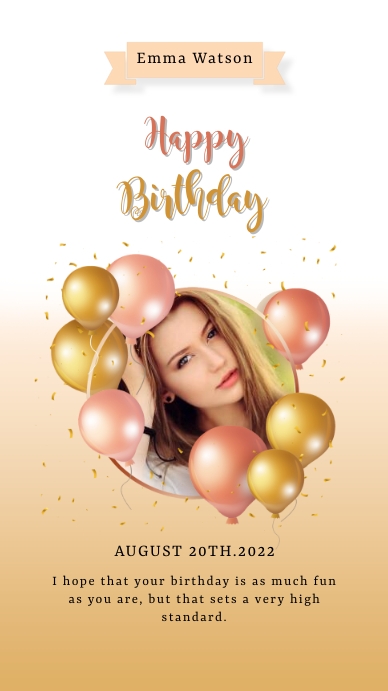 Birthday invitation card template (1) Ekran reklamowy (9:16)