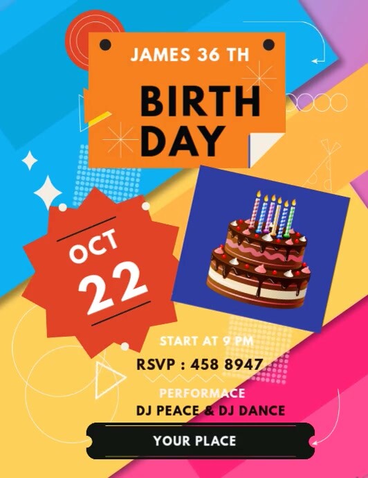 birthday invitation cards template PosterMyWall