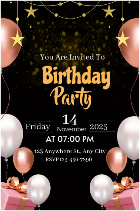 birthday invitation Plakkaat template