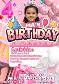 Birthday Invitation A4 template