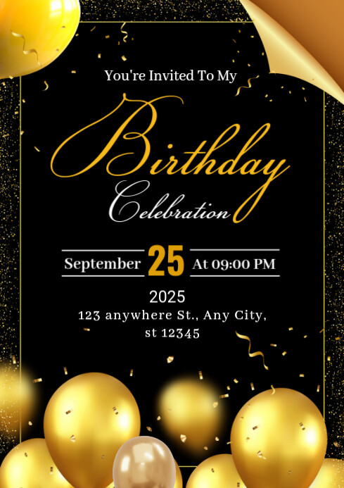 Birthday invitation A4 template