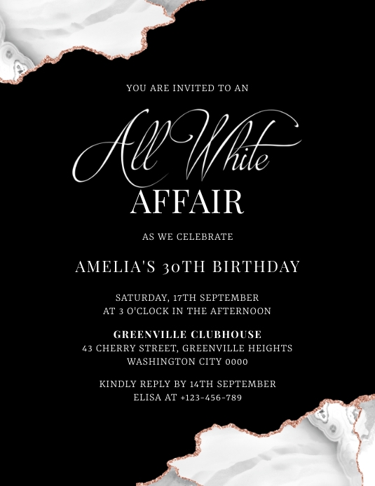 Birthday Invitation Pamflet (Letter AS) template