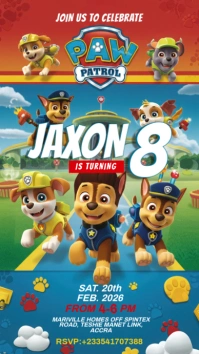 birthday invitation Pantalla Digital (9:16) template