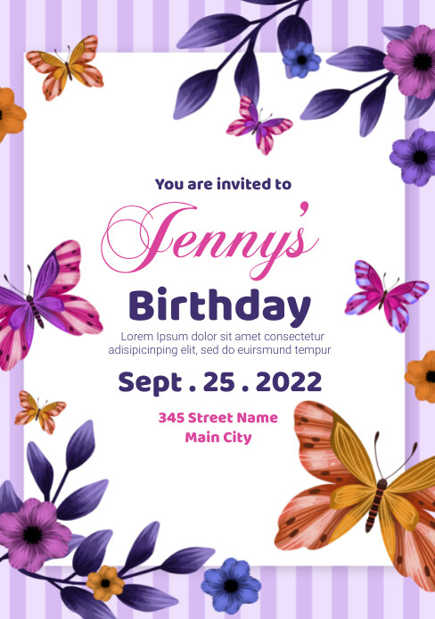 birthday invitation A5 template