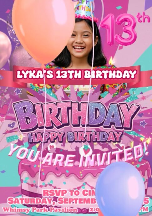 Birthday Invitation A4 template