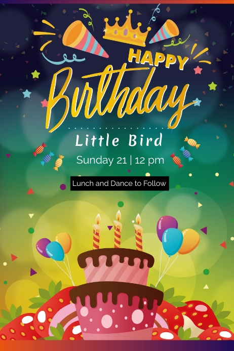 Birthday invitation Poster template