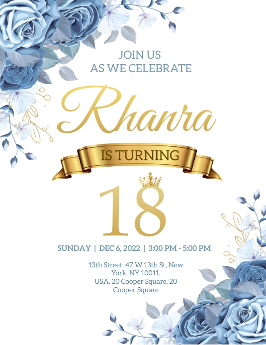 Birthday invitation Flyer (US Letter) template