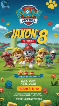 birthday invitation Pantalla Digital (9:16) template