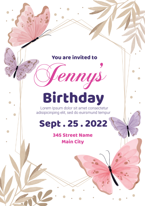 birthday invitation A4 template