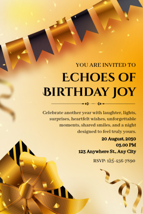Birthday invitation flyer Template | PosterMyWall