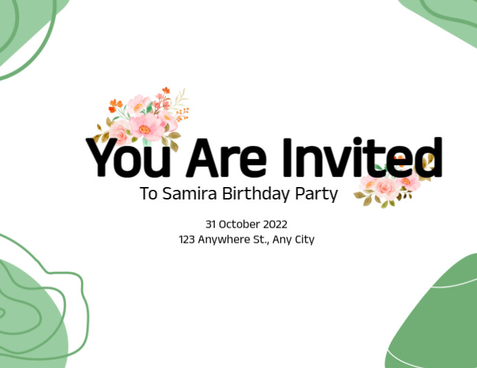 birthday invitation  minimalist invitation  organic invitation Pamflet (VSA Brief) template