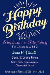 Birthday Invitation with GIF Video Poster template