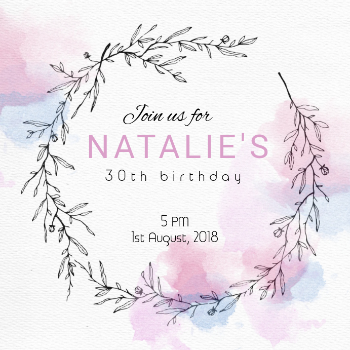 Birthday Invite Wpis na Instagrama template