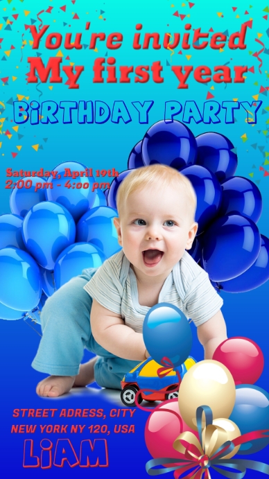 BIRTHDAY KIDS PARTY Template | PosterMyWall