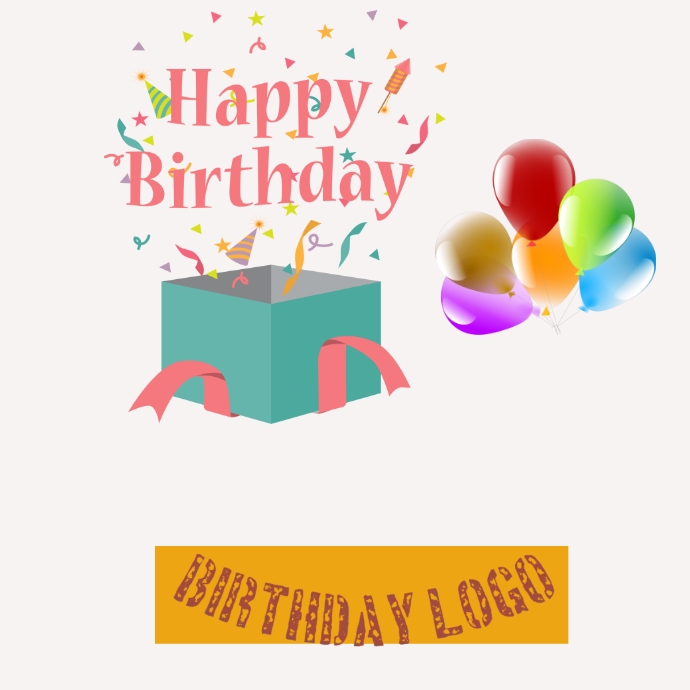 birthday logo Logótipo template