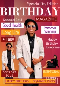 Birthday magazine cover Design A2 template