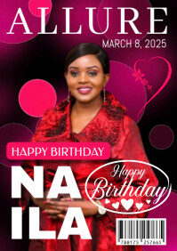 BIRTHDAY MAGAZINE COVER A3 template