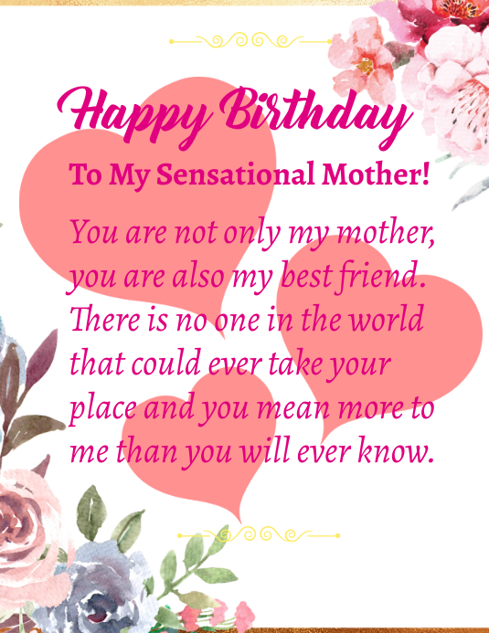 Happy Birthday Letter To My Mom Birthday Mom Template | Postermywall Happy Birthday Letter To My Mom Birthday Mom Template | Postermywall