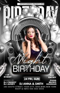 BIRTHDAY NIGHT Half Page Wide template