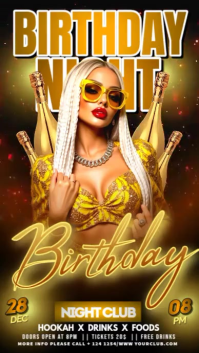 Birthday Night Party Video Flyer Instagram Story template