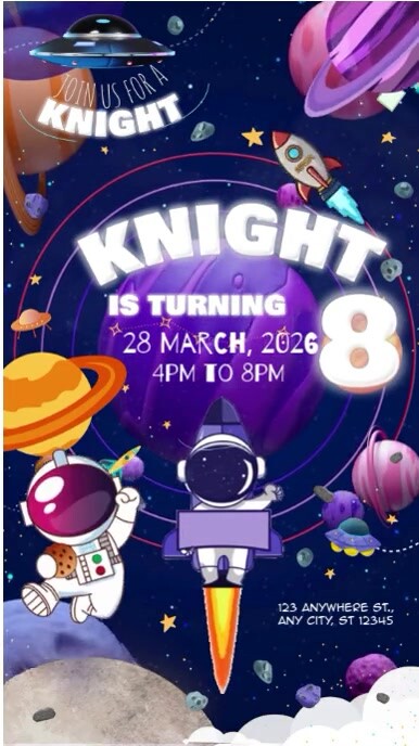 Birthday Outer Space Theme Template PosterMyWall