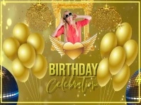 Birthday party, birthday, happy birthday Sinal de jardim template