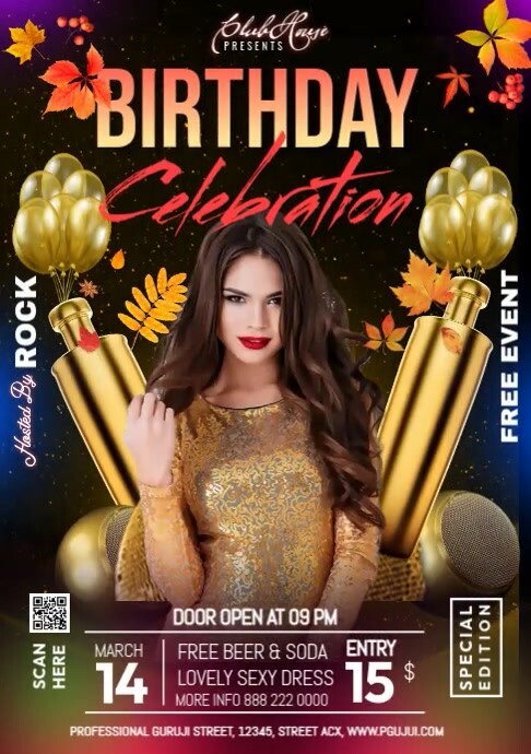 birthday party, A4 template