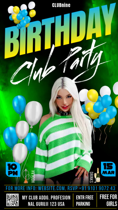birthday party, Instagram-verhaal template