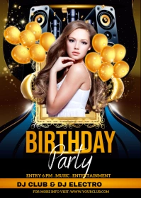 birthday party, birthday, happy birthday A6 template