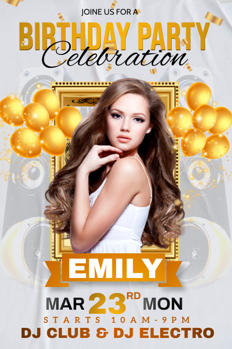 birthday party, birthday, happy birthday Poster template