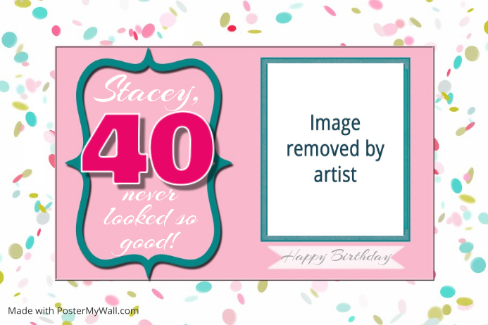 Geburtstagsfeier 40 Plakat Ankundigung Vorlage Flyer Vorlage