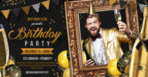 Negro Birthday Party Facebook Shared Image Template