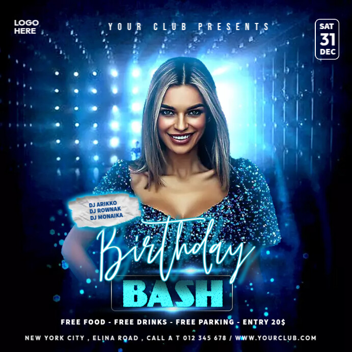Birthday Party Bash Instagram Post template