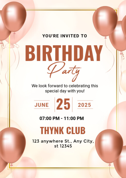Birthday party card Template | PosterMyWall