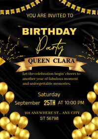 Birthday Party Design Flyer  A4 template