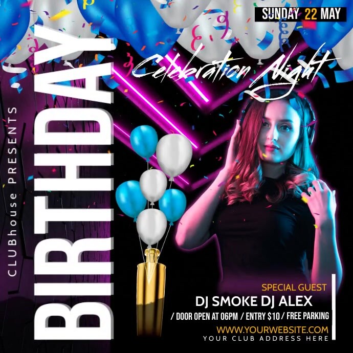 birthday party Template PosterMyWall