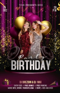 BIRTHDAY PARTY Half Page Wide template