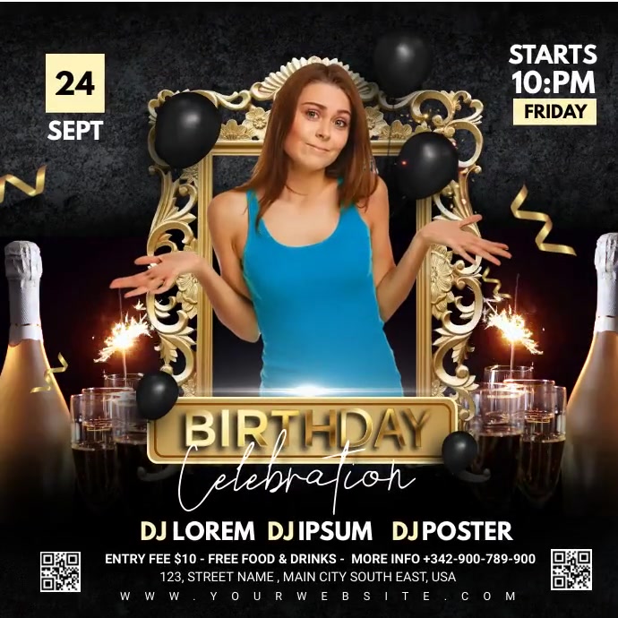 birthday party Instagram Post template