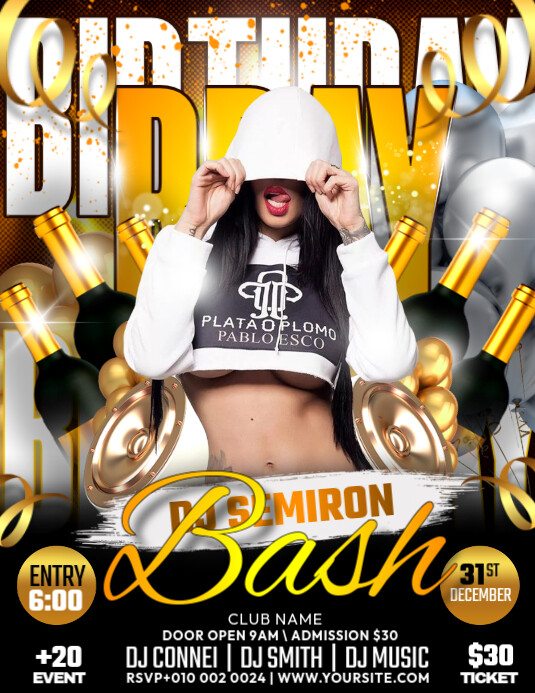Birthday Party Flyer (US Letter) template