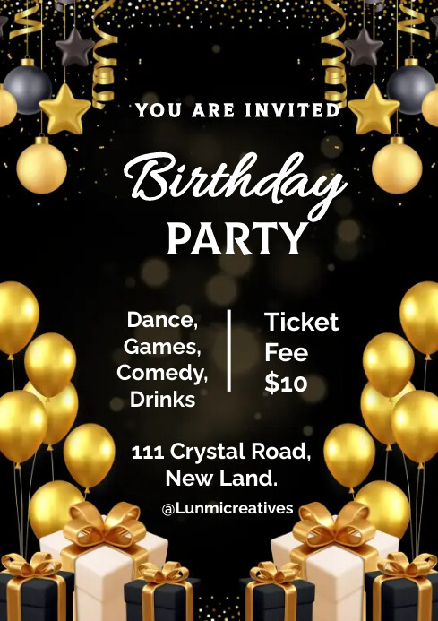 Birthday Party A4 template