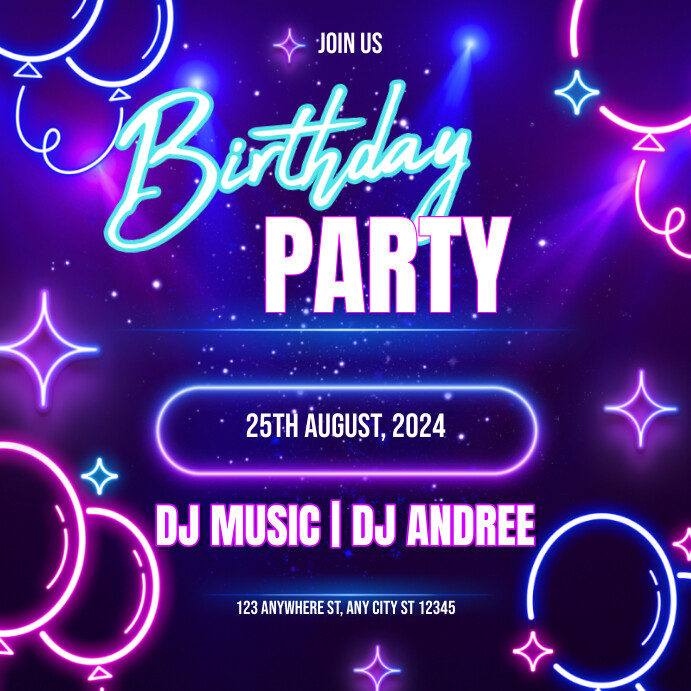 birthday party Instagram Post template