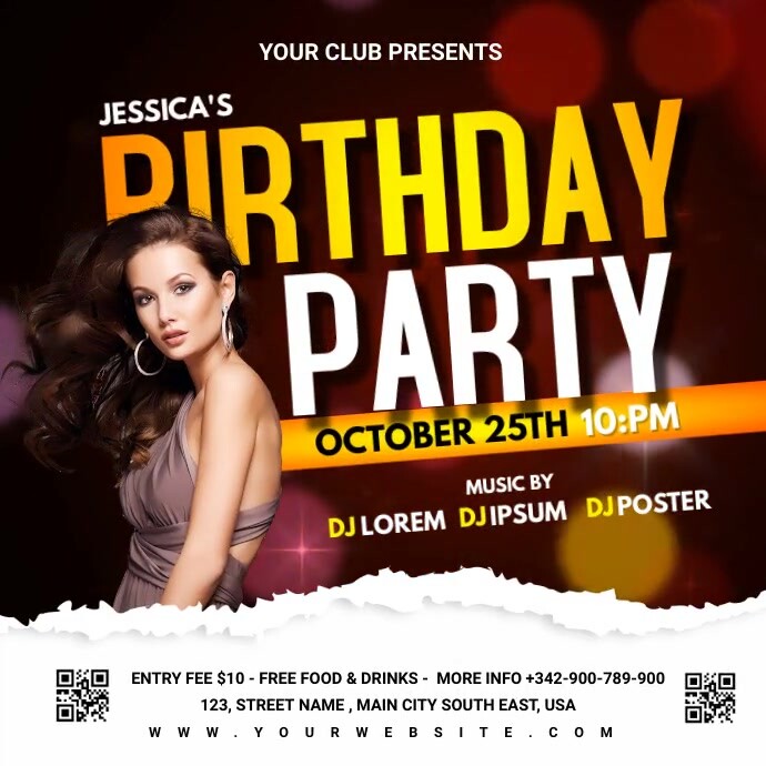 birthday party Wpis na Instagrama template