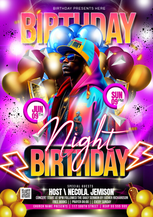 BIRTHDAY PARTY A3 template