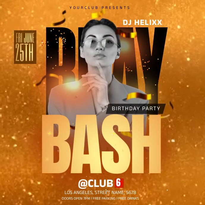 birthday party Wpis na Instagrama template