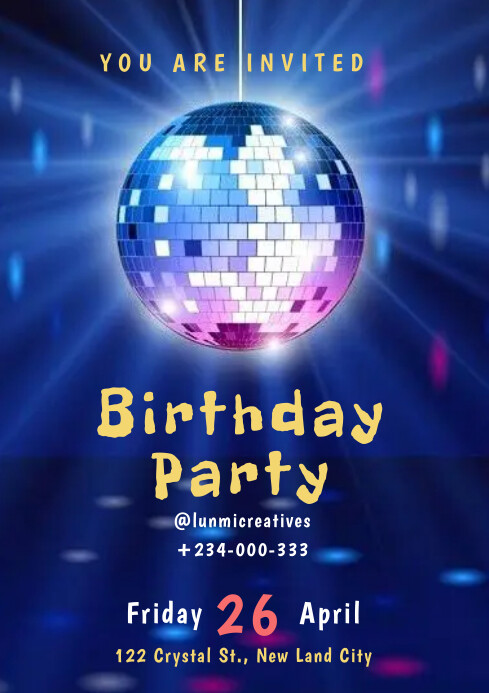 Birthday Party A4 template