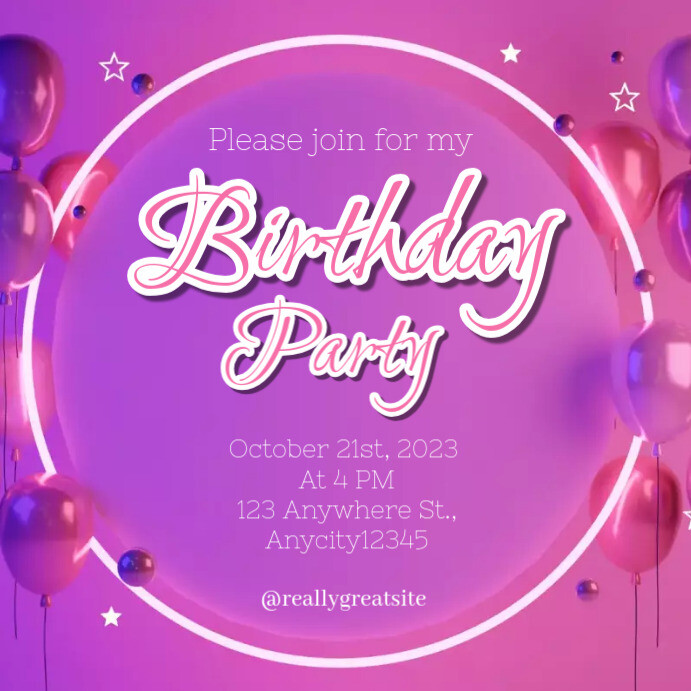 Birthday Party Template PosterMyWall