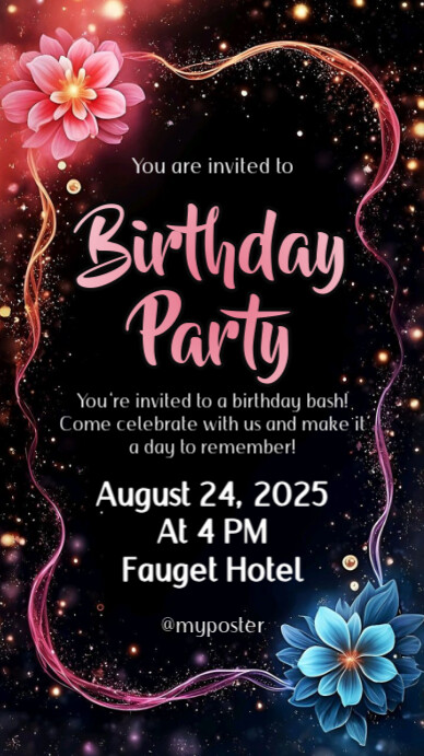 Birthday Party História do Instagram template
