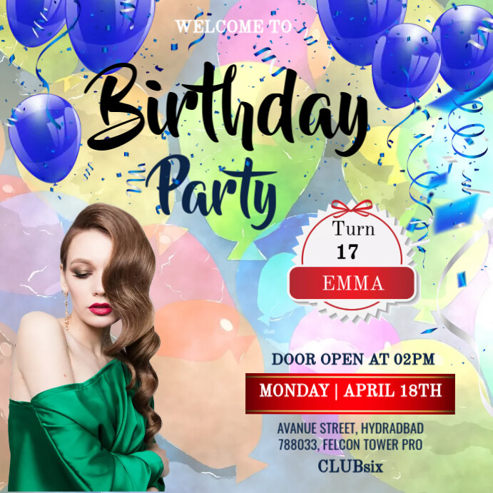 birthday party Template PosterMyWall
